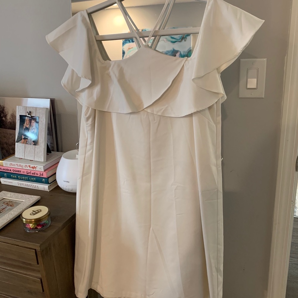 White off the shoulder dress!